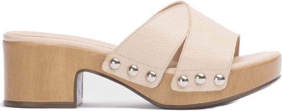 Wonders Stijlvolle Marta Sandaal met Studs Beige Dames