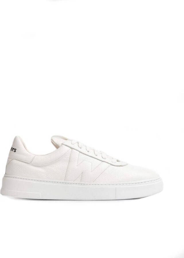 Wonders Oliver Herensneaker Wit Leer Ingedrukt Logo Maxi Zool White Heren