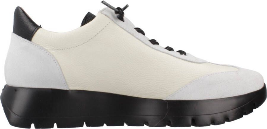 Wonders Beige Zwart Wit Sneaker Dames Schoenen White Dames