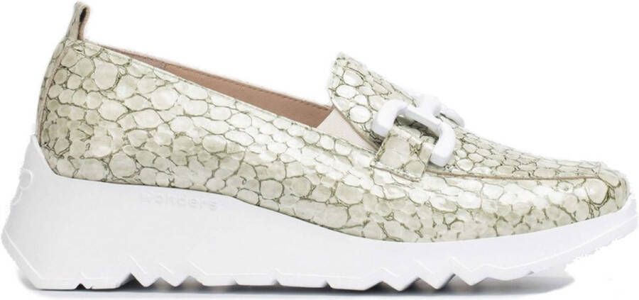 Wonders Social dames moccasin groen