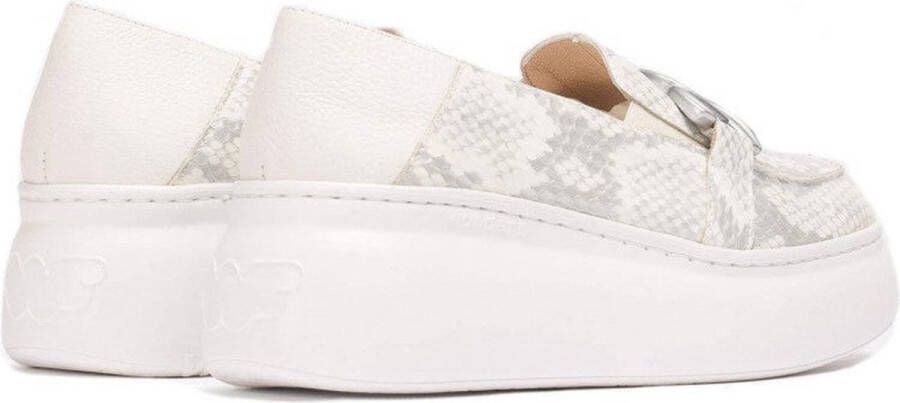 Wonders Tweekleurige leren sleehak moccasin Gray Dames - Foto 3