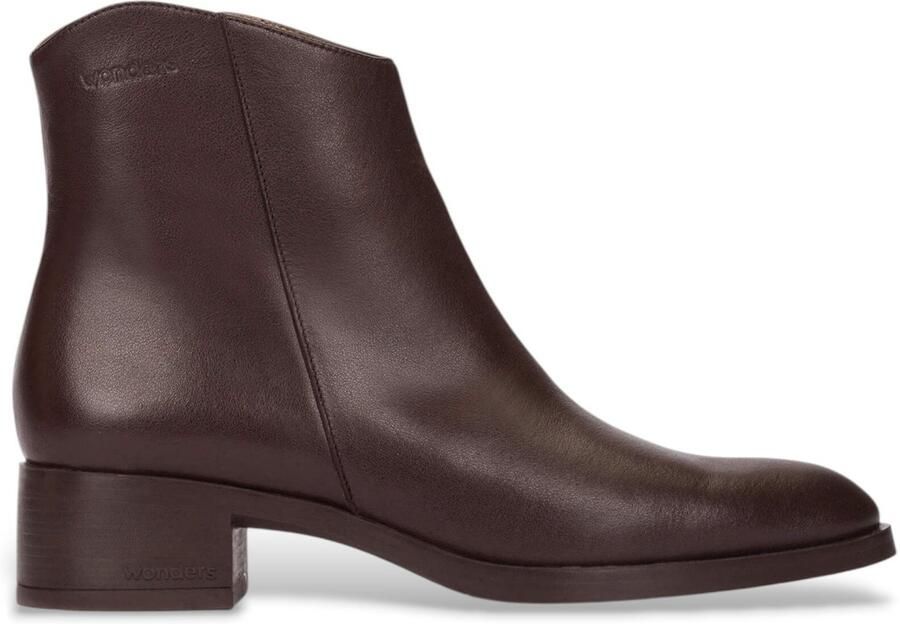 Wonders Bonjour bruin leren enkellaarsjes