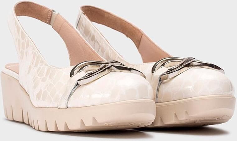 Wonders -Dames crÈme ballerina's & mocassins