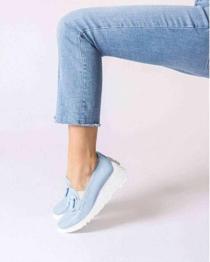 Wonders Gestructureerde leren mocassin met linkversiering - Foto 2