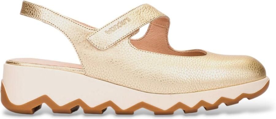 Wonders Golden Look Leren Sandalen