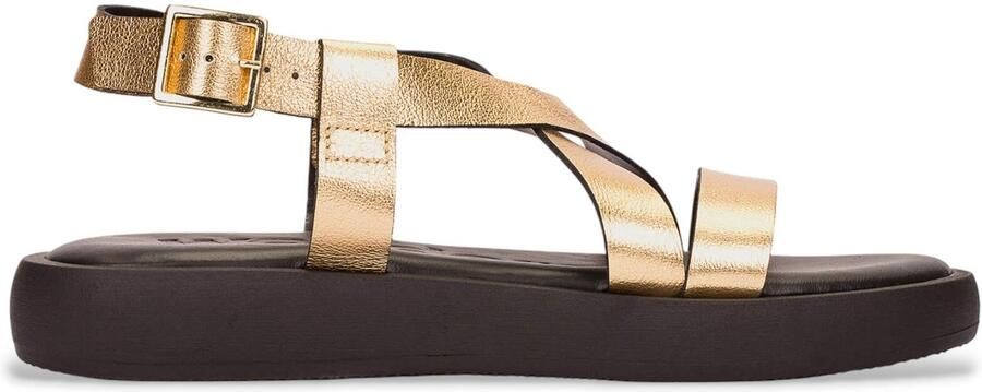 Wonders Gouden Austra leren sandalen