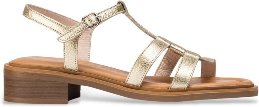 Wonders Gouden Janet Leren Sandalen