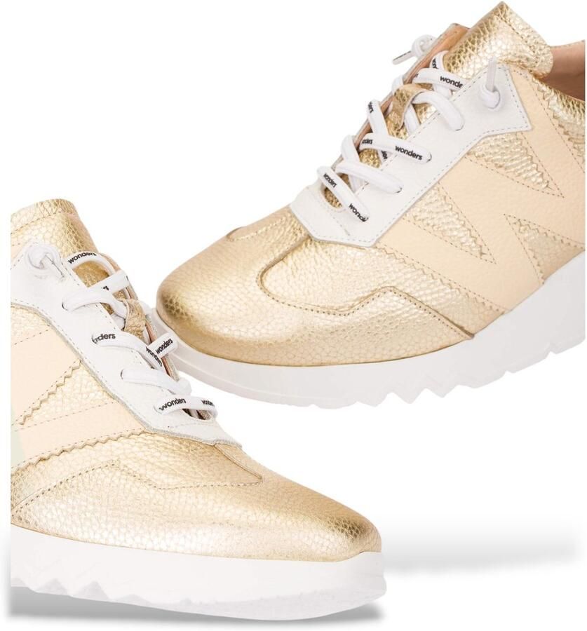 Wonders Kyoto gouden leren sportschoenen