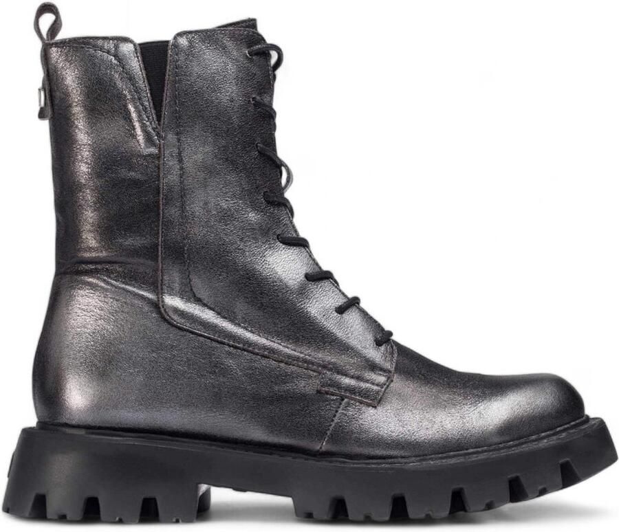 Wonders 'Camila' Grijze Leren Dames Enkellaarzen Gray Dames