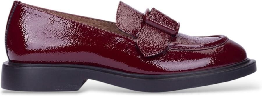 Wonders Leren mocassins Lack bordeauxrood
