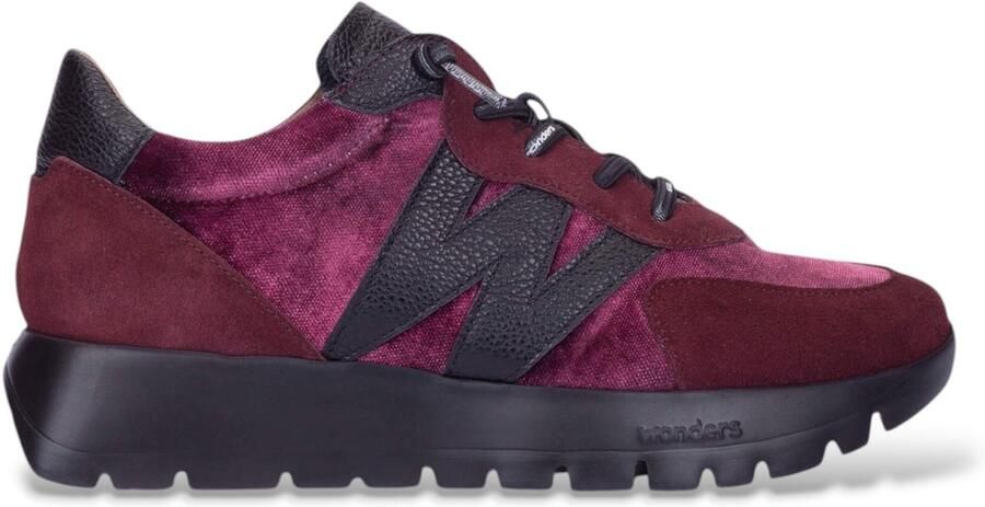 Wonders Leren Odisei01 sneakers in granaatrood