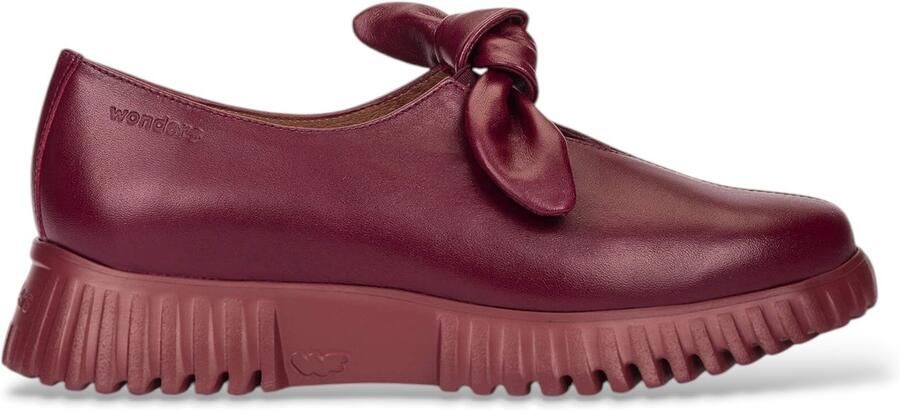 Wonders Leren Velvet loafers in granaatrood