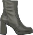 Wonders Groene leren enkellaars met 8 cm hak - Groen