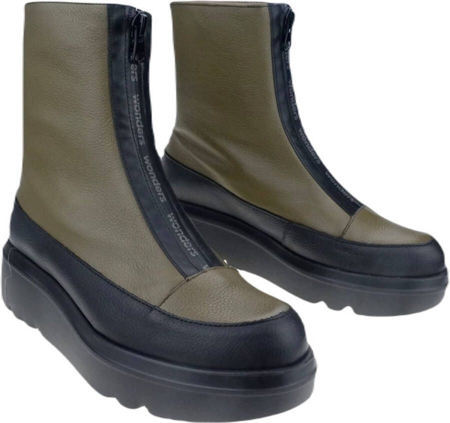 Wonders Botín Livia oliva Color: Negro Green Dames