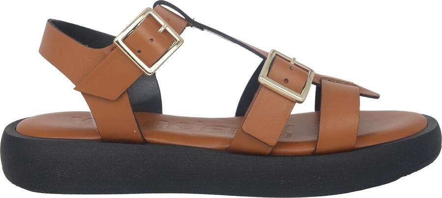 Wonders Bruine Leren Damessandaal