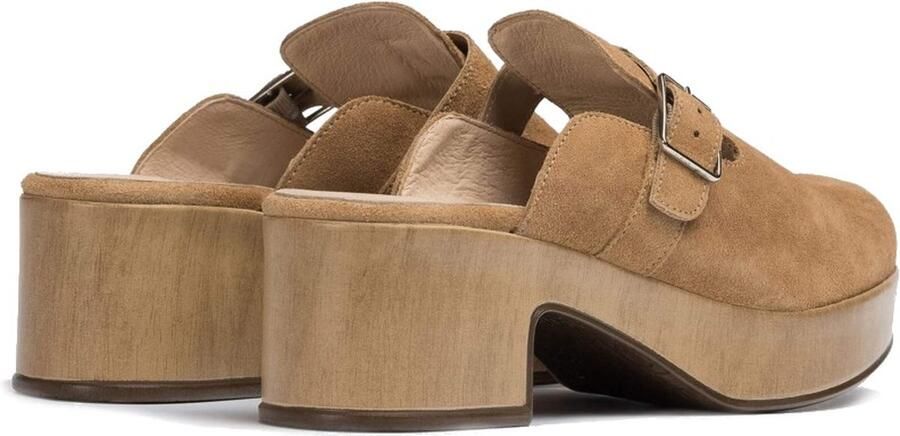 Wonders Bruine Suède Leren Platform Klompen - Foto 4