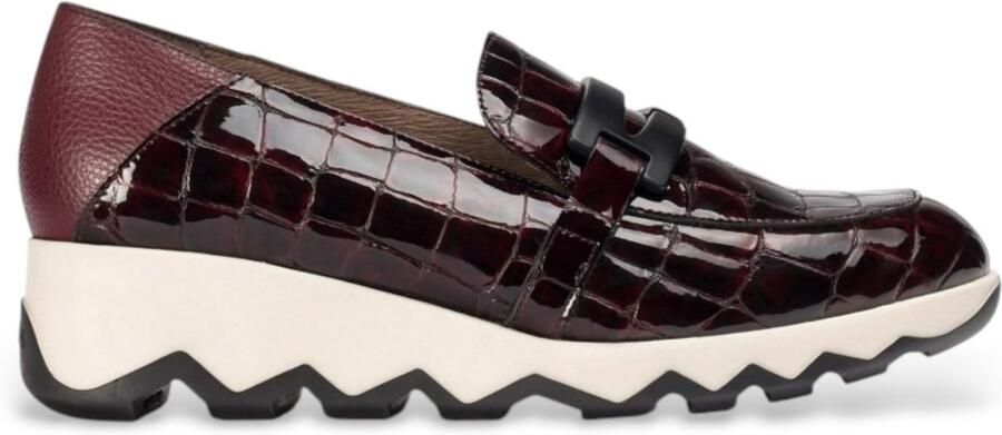 Wonders Maroon Simon leren loafers