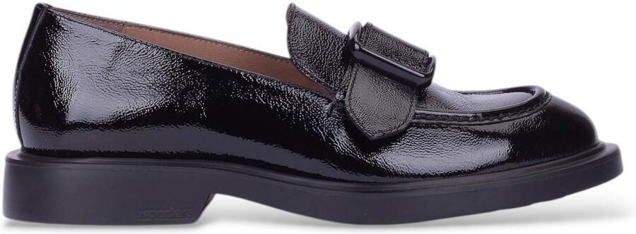 Wonders Mocassins van zwart lakleer