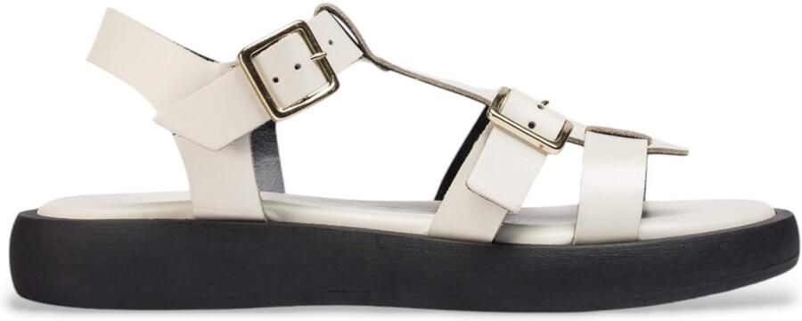 Wonders Off-white Licht Leren Sandalen