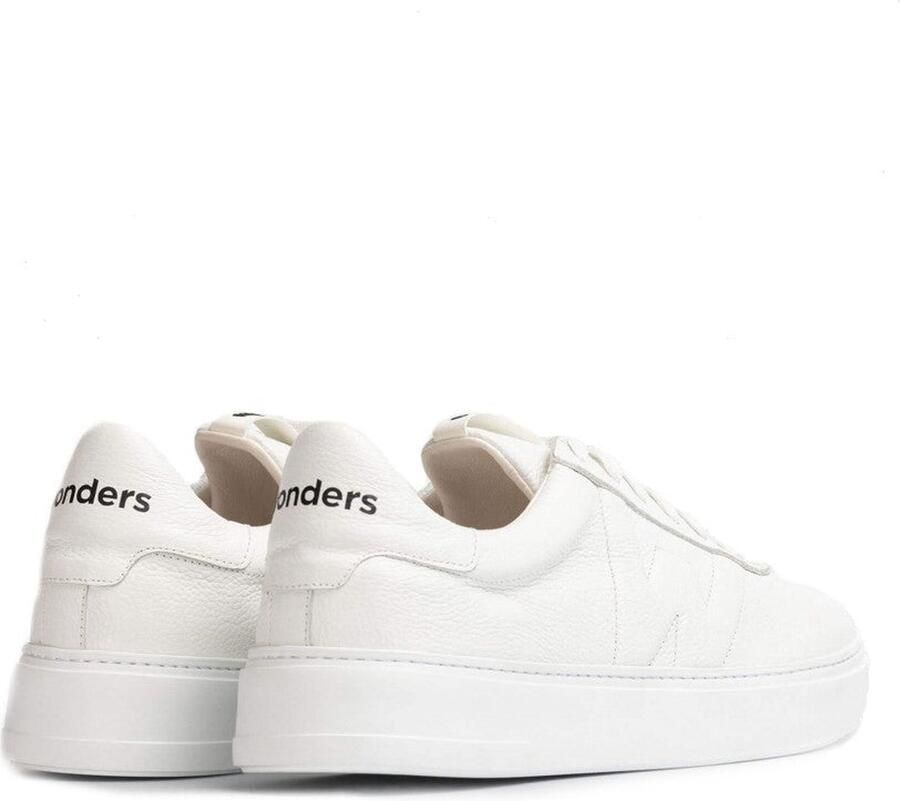 Wonders Oliver Herensneaker Wit Leer Ingedrukt Logo Maxi Zool - Foto 2