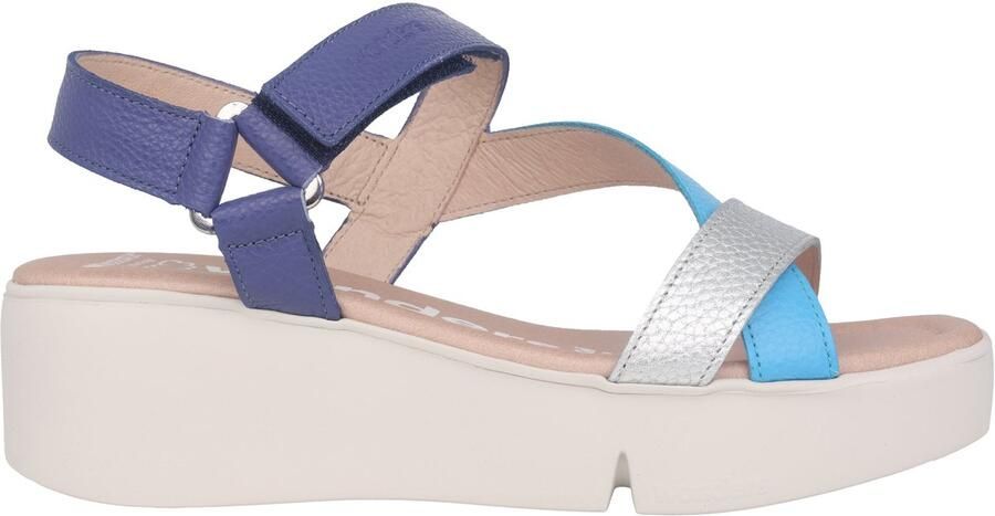 Wonders Blauwe damessandaal klittenbandsluiting