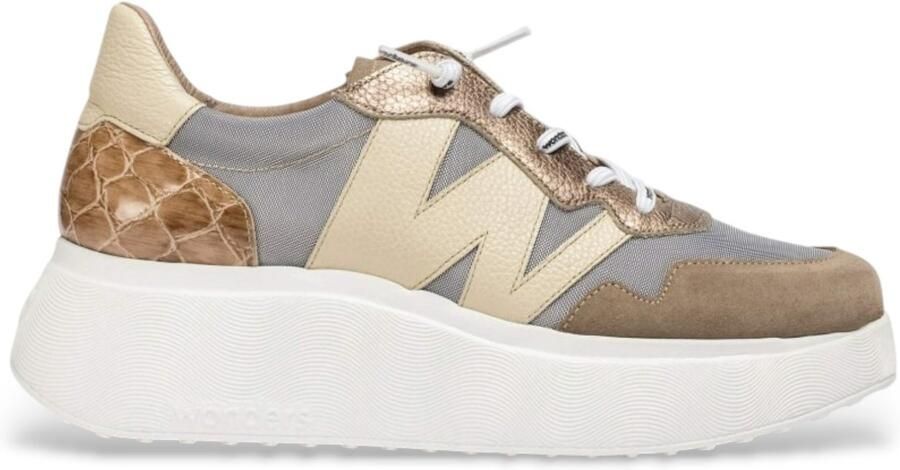 Wonders Roma 31 taupe leren sportschoenen