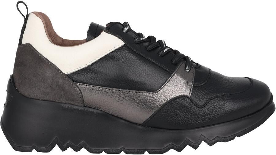 Wonders Lichte en comfortabele leren sneaker Zwart Dames - Foto 2