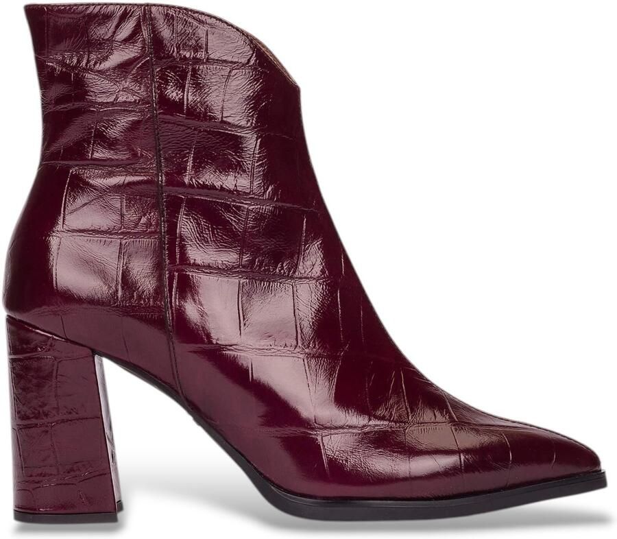 Wonders Velvet leren laarzen granaatrood