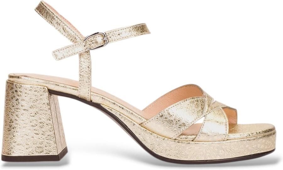 Wonders Zaida20 gouden leren sandalen