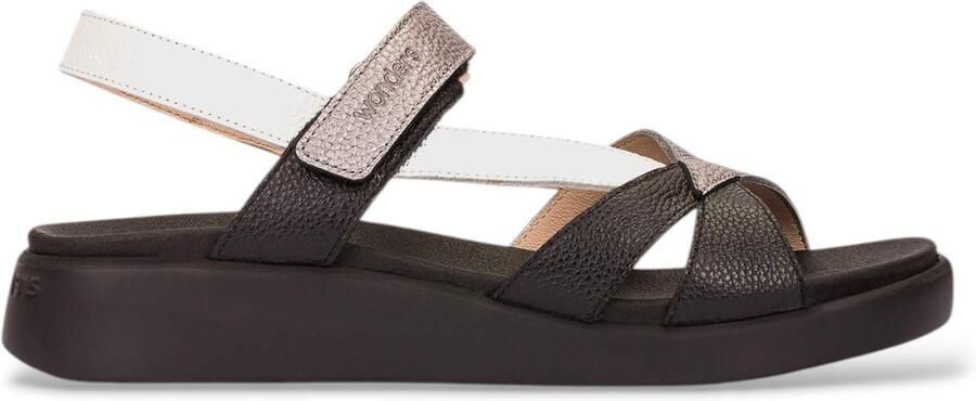 Wonders Zwarte gekruiste sandalen