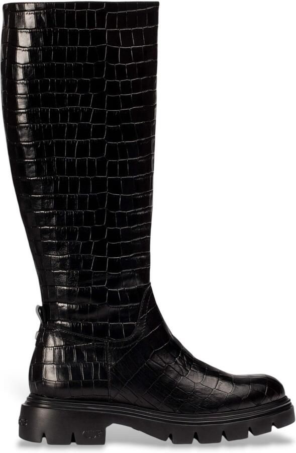 Wonders Zwarte laarzen met craqueleffect