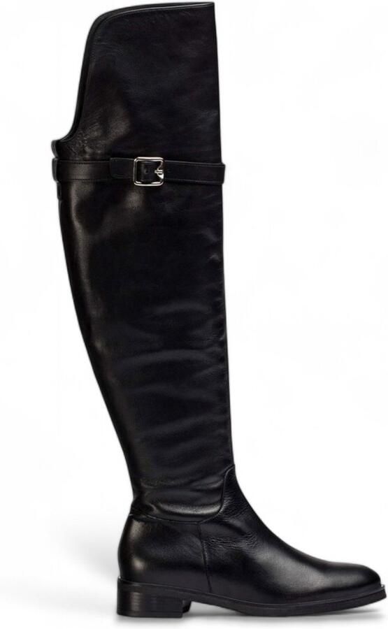 Wonders Zwarte leren hoge laarzen