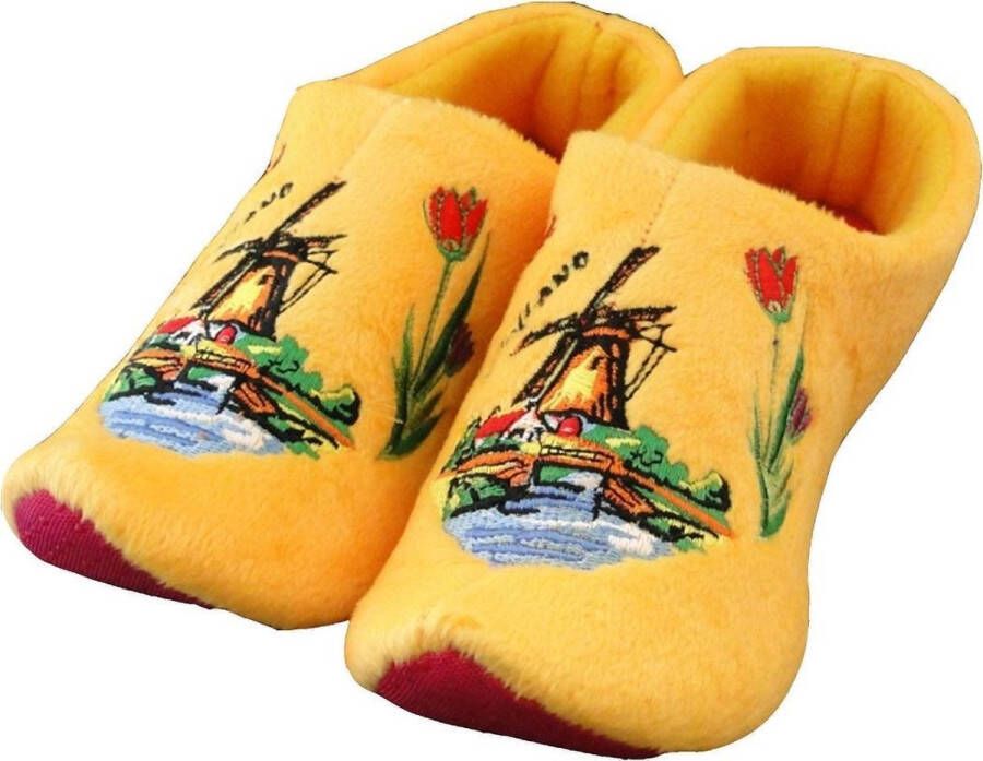 Woodenshoes by Wilhelmus Klomppantoffels Geel met windmolen - Foto 1