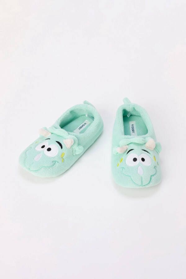 Woody pantoffels laag lichtgroen dino 242-10-WSE
