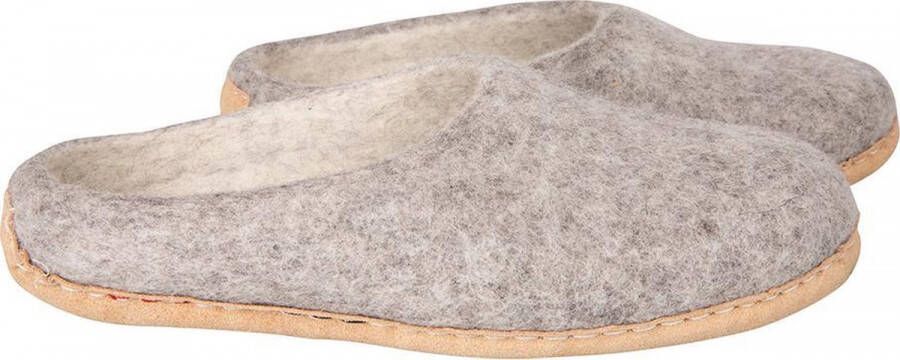 Woolloows Wollen Sloffen Woolloows Gevilte Wollen Sloffen voor Herren én Dames Shuffle Grey - Foto 2