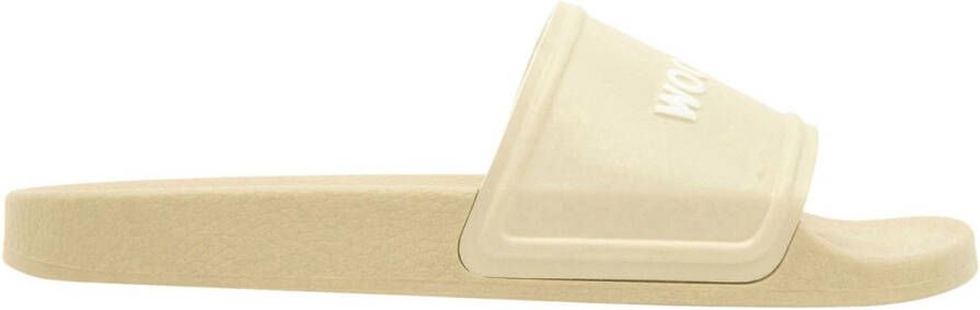 WOOLRICH Badslippers Dames Slide Sandal Dames Maat: 38 Materiaal: Rubber Kleur: Beige