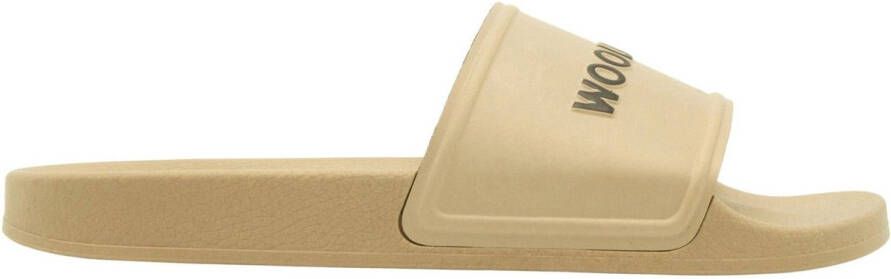 WOOLRICH Badslippers Heren Slide Sandal Maat: 45 Materiaal: Rubber Kleur: Beige