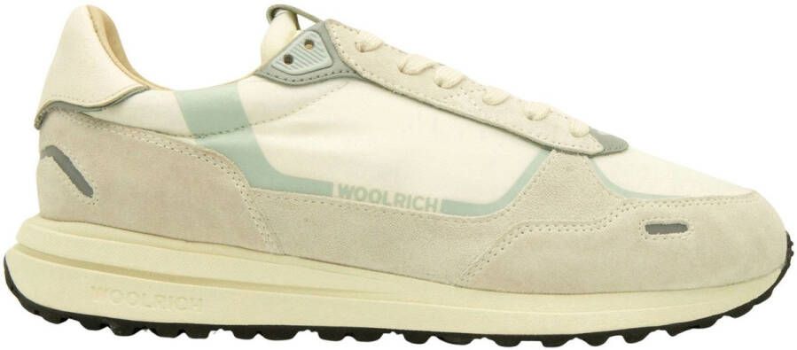 WOOLRICH Lage Sneakers Heren Retro Sneaker Man Maat: 45 Materiaal: Suède Kleur: Wit