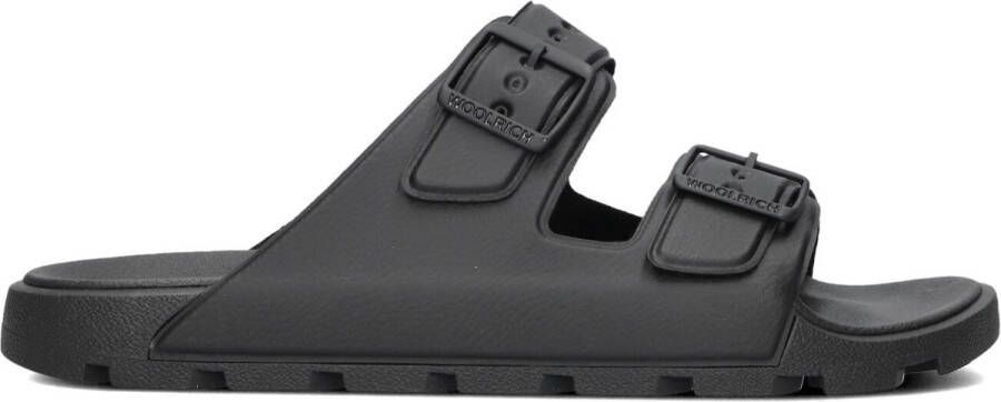 WOOLRICH Slippers Heren Two Bands Sandal Man Maat: 40 Materiaal: Rubber Kleur: Zwart
