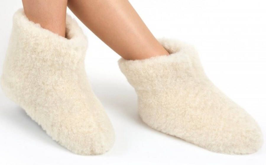 Woolwarmers Dolly Sloffen Sloffen Creme Wit 100% Wol