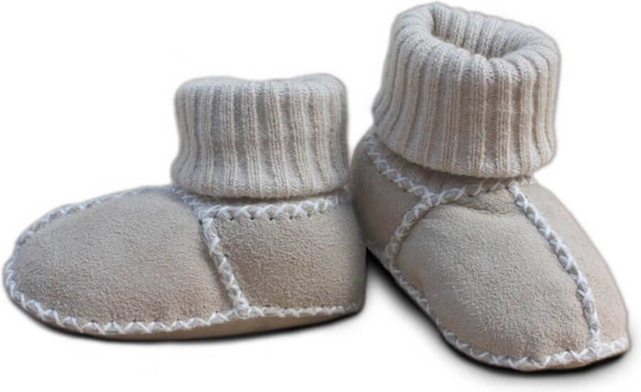 WOOOL ® Schapenvacht Slofjes Baby Beige(18 19)100% Echt Leer en Schapenwol ECO+ - Foto 1