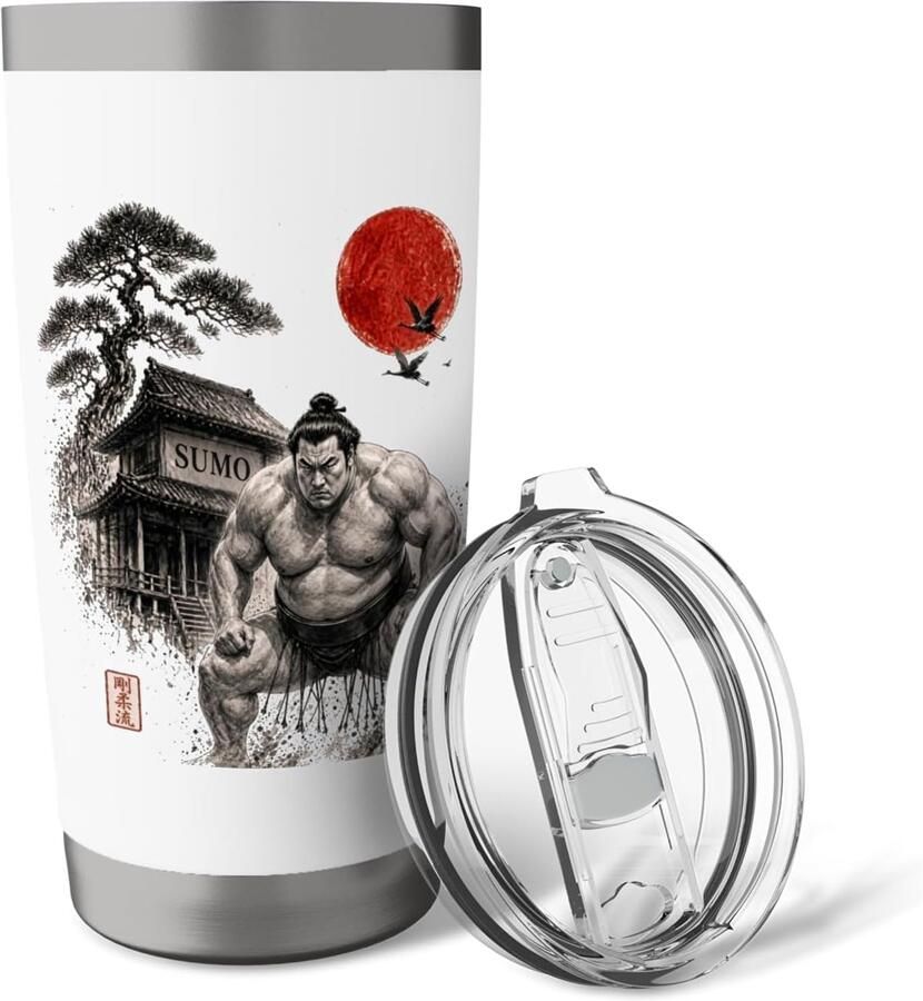 Worstelaar kunst kalligrafie dojo kalligrafie ontwerp dubbelwandige thermobeker