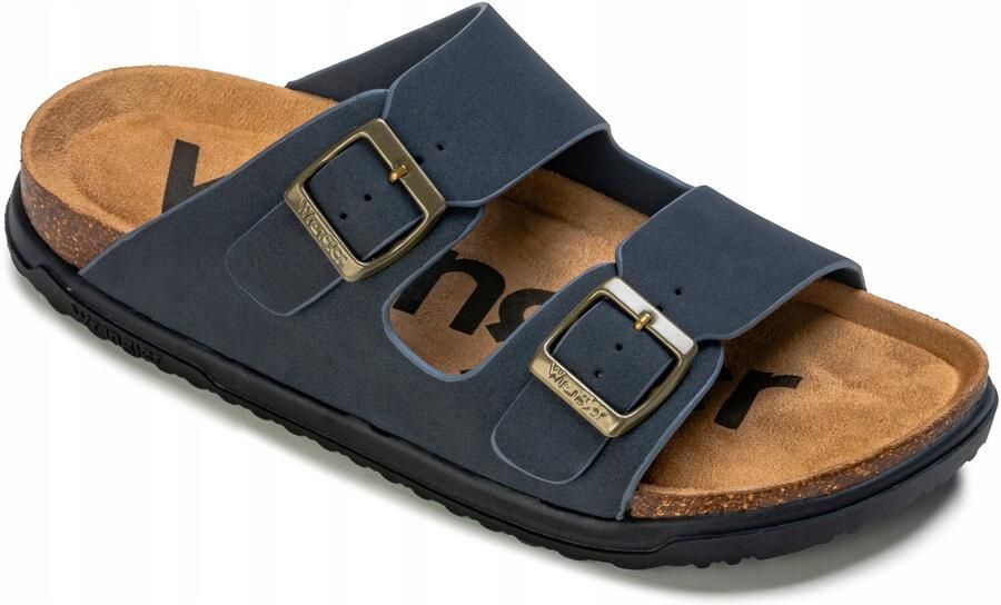 Wrangler Belville Slider Heren Slippers Blauw Bruin