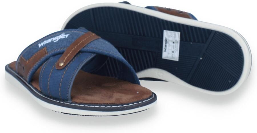 Wrangler Heren Slipper Calvin Slider Men Low Dress Blues Blauw