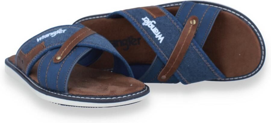 Wrangler Heren Slipper Calvin Slider Men Low Dress Blues Blauw