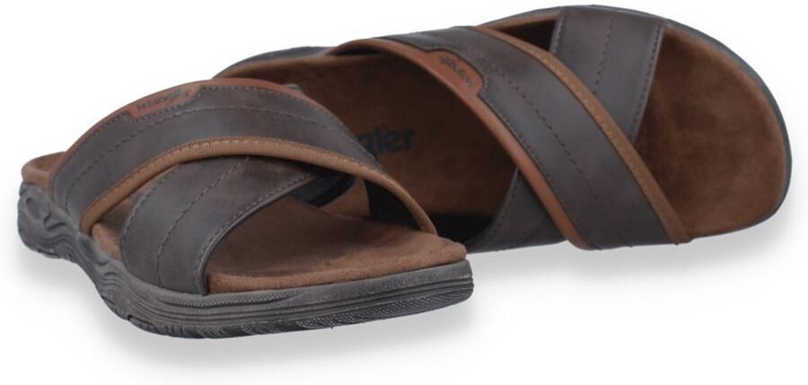 Wrangler Heren Slipper Tripp Slider Men Low Chestnut Cognac