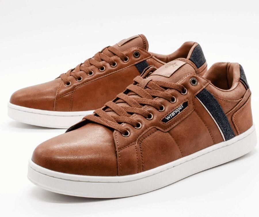Wrangler Heren Sneaker Kit Men Low Tortoise Shell Cognac