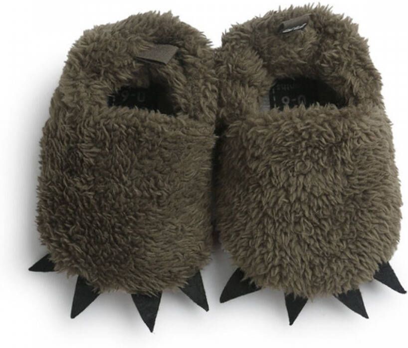 WUNO Baby Pantoffels| Bruine Fluffy schoenen | 6 tot 12 maanden