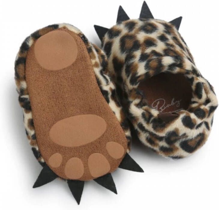 WUNO Baby Pantoffels| Tijgerprint Fluffy schoenen | 6 tot 12 maanden