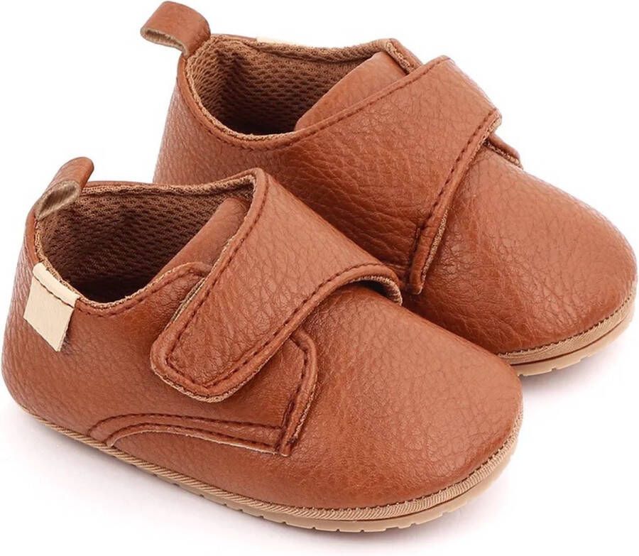 WUNO Babyschoentjes Eerste loopschoentjes PU Leer schoentjes voor en Bruin - Foto 2